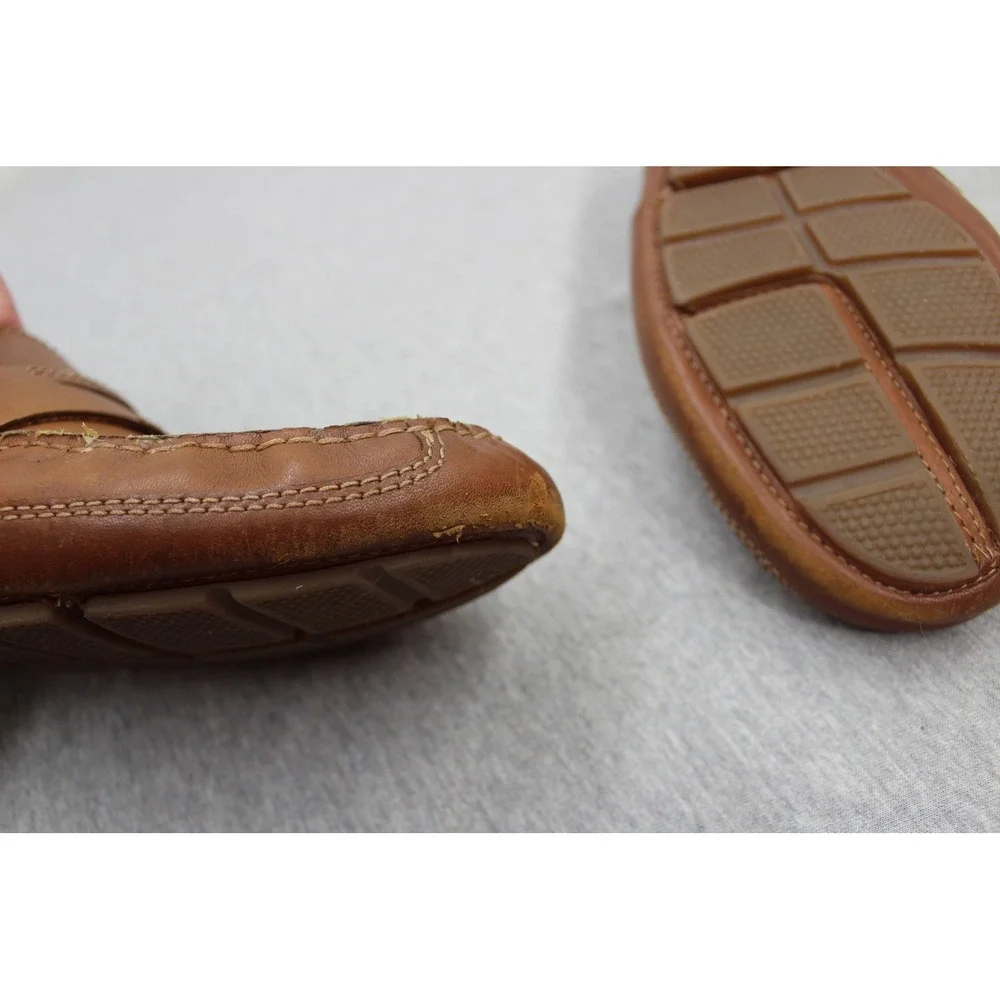 Clarks Loafers Mens 10 Dark Tan Markman Way Penny Driver Leather Extreme Comfort